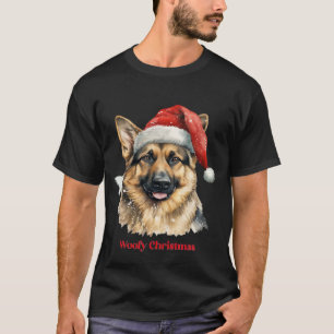 Camiseta Idéias de presentes de Natal para cães Pastor Alem