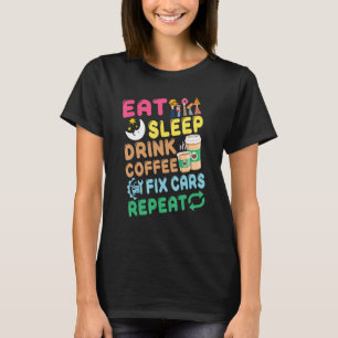 Camiseta Ideias Mecânicas Automáticas Comem Carros de Corre