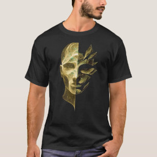 Camiseta Identidade Abstrata Rosto Dividido – Camadas do Eu