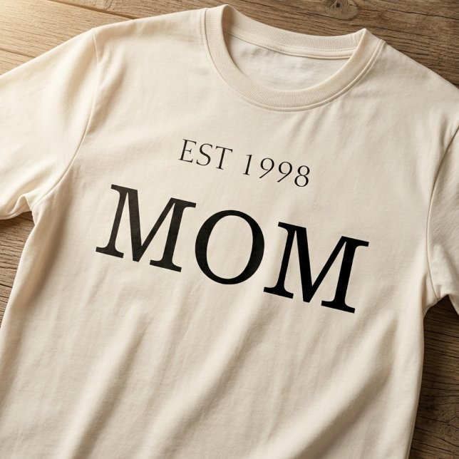 Camiseta Identidade Clássica da Maternidade Ano de Estabele (Criador carregado)
