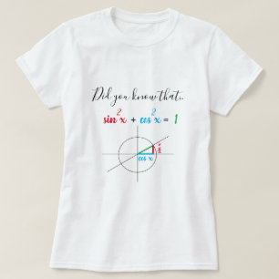 Camiseta Identidade de Matemática Sine Cosine Personalizada
