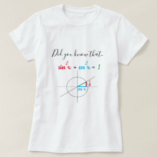 Camiseta Identidade de Matemática Sine Cosine Personalizada