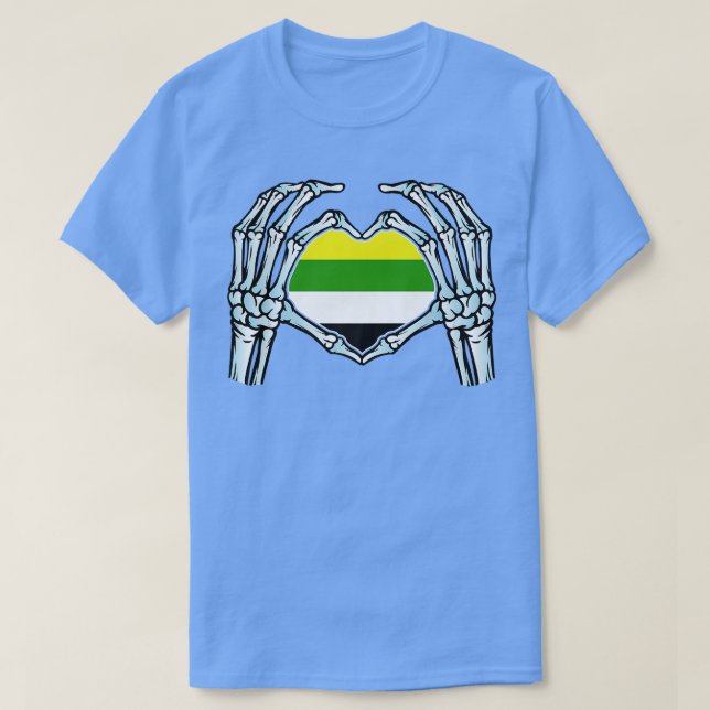 Camiseta Identidade visual não binária do esqueleto do Gay  (Frente do Design)