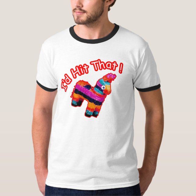 Camiseta Identificação BATIDA ISSO Pinata engraçado (Frente)