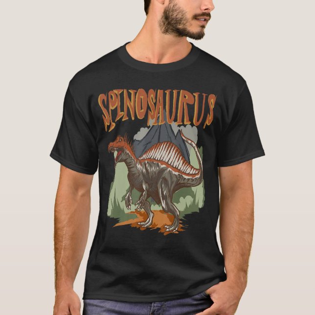 Camiseta Identificação do dinossauro Spinossauro (Frente)