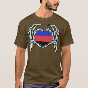Camiseta Identificador não binário de esqueleto de Gay poli