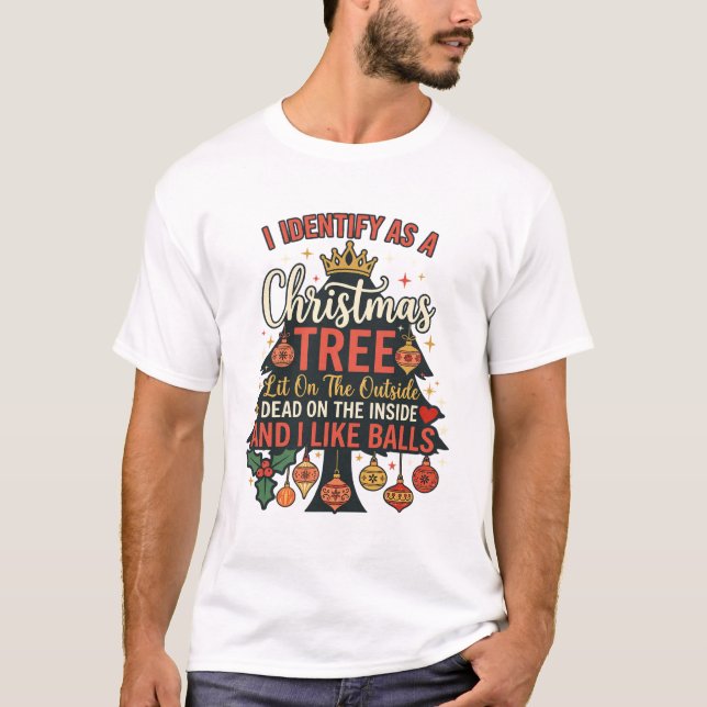 Camiseta Identificar Como Bolas da Coroa do Pinheiro de Nat (Frente)