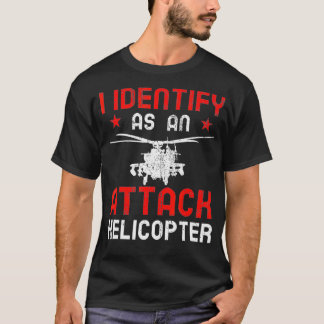 Camiseta Identifico-me como helicóptero de ataque
