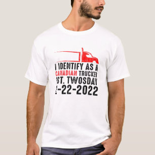 Camiseta Identifico-Me Como Um Caminhoneiro Canadense Est. 