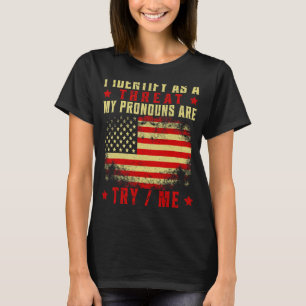 Camiseta Identifico-Me Como Uma Ameaça Que Os Meus Pronunci