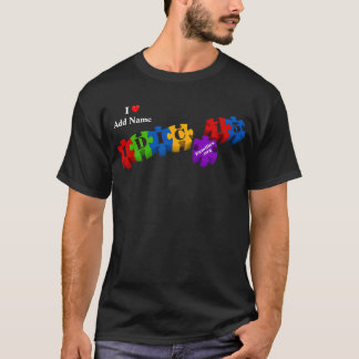 Camiseta IDIC15 Mens Dark Shirt Multicolor Quebra-cabeça Pe