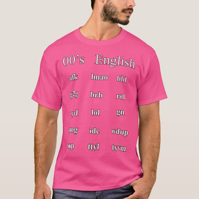 Camiseta Idioma De Bate-Papo Online Inglês Da 00 (Frente)