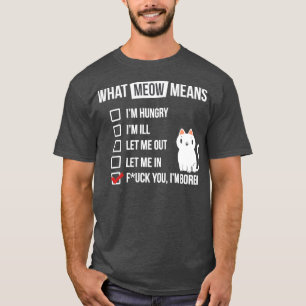 Camiseta Idioma de Gato Significa Gato Branco Sassado