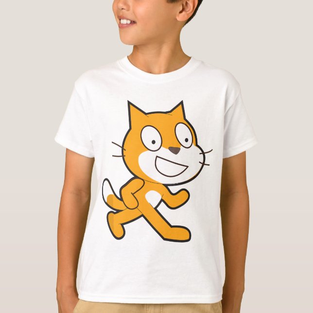 Camiseta Idioma de Programação de Scratch Cat Oficial Masco (Frente)