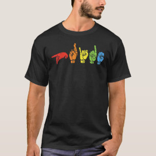 Camiseta Idioma de Sinais Arco-Íris Gay Lgbt Asl Sem Som