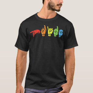 Camiseta Idioma de Sinais Arco-Íris Gay Lgbt Asl Sem Som