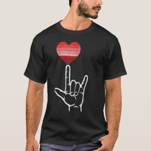 Camiseta Idioma de Sinal de Coração de Idioma Dia de os nam