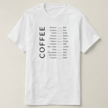 Camiseta - Idiomas do café