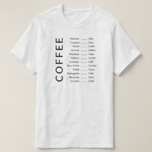 Camiseta - Idiomas do café