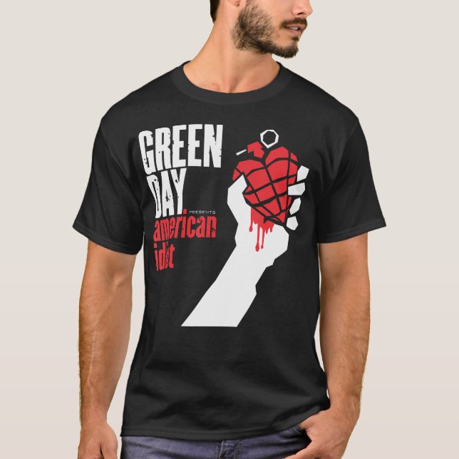 Camiseta Idiota Americana do Dia Verde (Frente)
