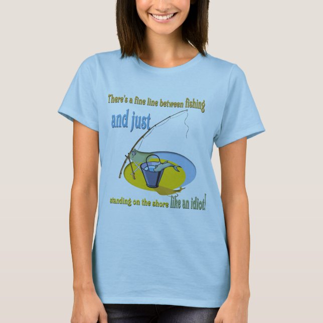Camiseta Idiota de Pesca Engraçado (Frente)