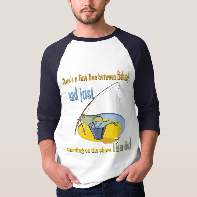 Camiseta Idiota de Pesca Engraçado (Frente)