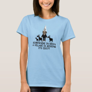Camiseta Idiota engraçado anti Obama da vila do Kenyan