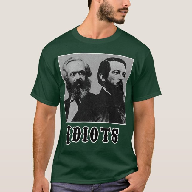 Camiseta Idiota: Marx e Engles (Frente)