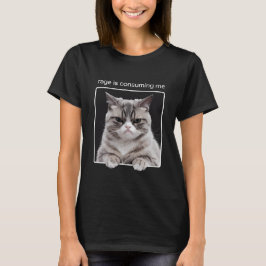 Camiseta Idiota Me Consumindo - Engraçado Presente De Gato