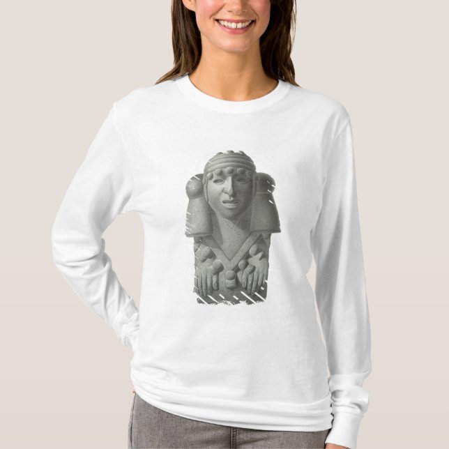 Camiseta Ídolo de pedra do deus Cocijo da chuva, placa 'do (Frente)