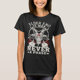 Camiseta Idoso Emo Nunca Foi Uma Fase Esqueleto Gótico