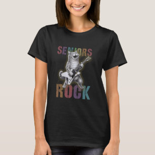 Camiseta Idosos ENGRAÇADOS ROCK Amante de Gatos Sinal Gradu