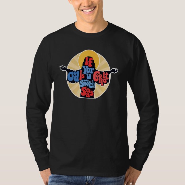 Camiseta If God Is Your Copilot Switch Seats Retro Christia (Frente)