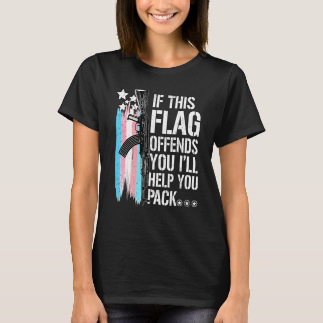 Camiseta If This Flag Offends You I'll Help You Pack (Frente)