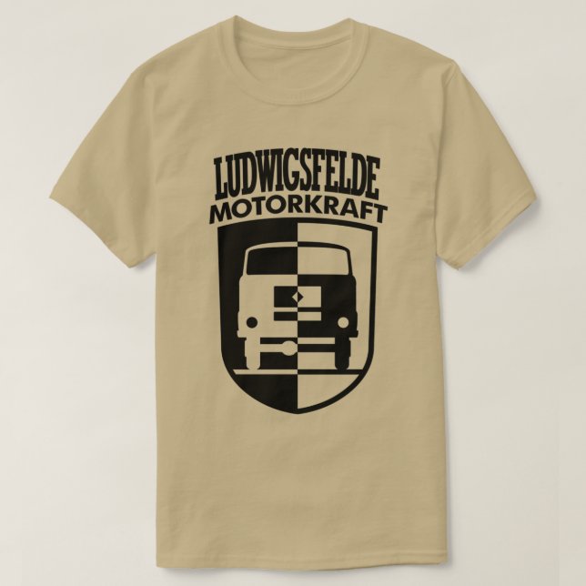 Camiseta IFA Ludwigsfelde Casaco de Armas a Moto preto (Frente do Design)