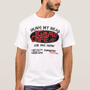 Camiseta iGameCafe - barbeie minha cabeça