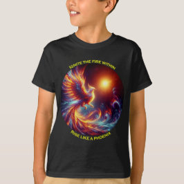 Camiseta Ignite os incêndios em ascensão como uma Fênix Kid