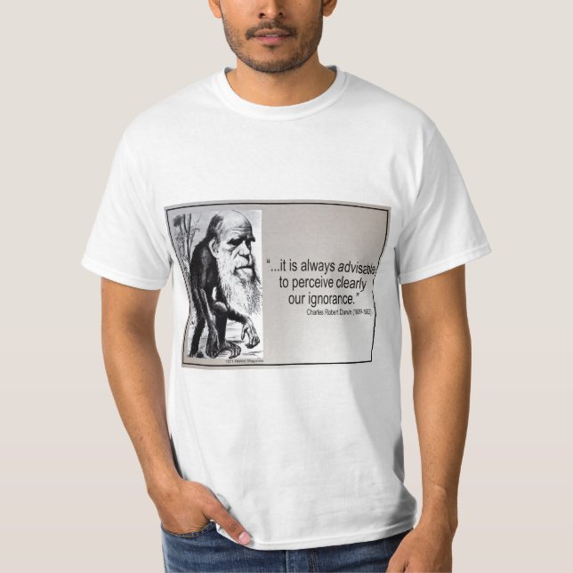 Camiseta Ignorância do ~ das citações de Darwin (Frente)