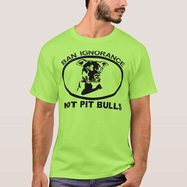 CAMISETA IGNORÂNCIA NÃO PITBULL DA PROIBIÇÃO PITBULL (Frente)
