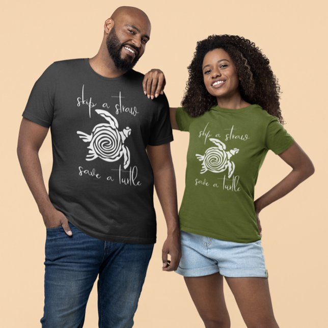 Camiseta Ignorar uma palha Salvar uma tartaruga branca (Criador carregado)