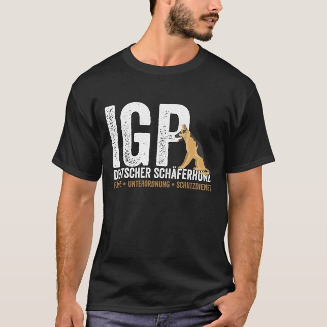 Camiseta IGP Deutscher Schäferhund Fährte Unterordnung Schu (Frente)