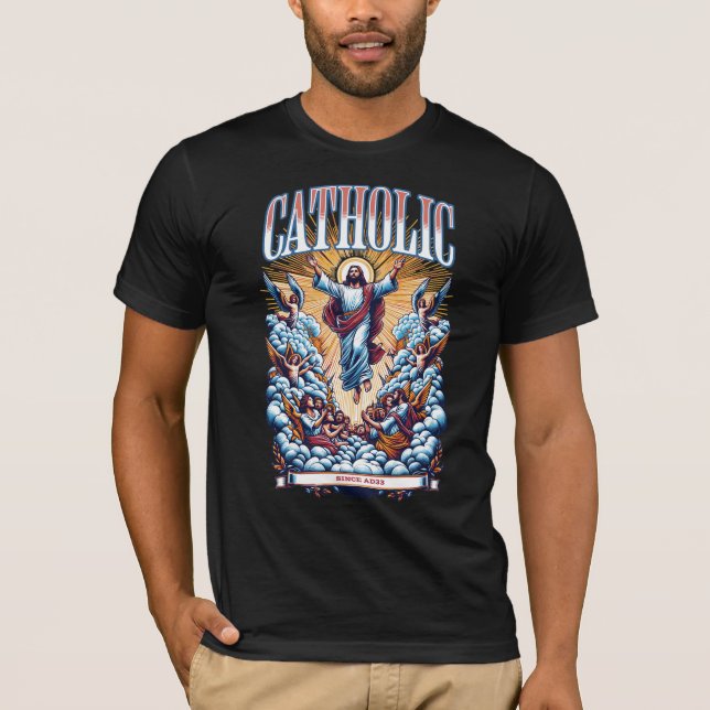 Camiseta Igreja Católica Romana desde Cristo de Jesus AD33 (Frente)