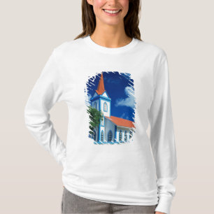 Camiseta Igreja colorida na ilha de Tahaa nas