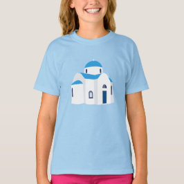 Camiseta Igreja Grécia Azul-Dome Grega