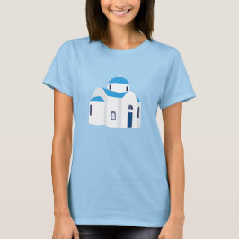 Camiseta Igreja Grécia Azul-Dome Grega
