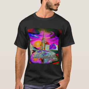 Camiseta Igreja na paisagem psicodélica 1