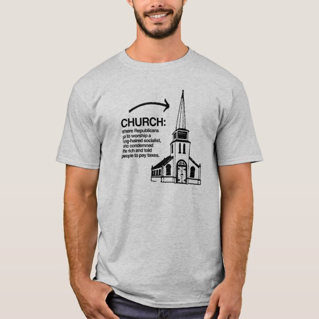CAMISETA IGREJA - ONDE OS REPUBLICANOS VÃO ADORAR (Frente)