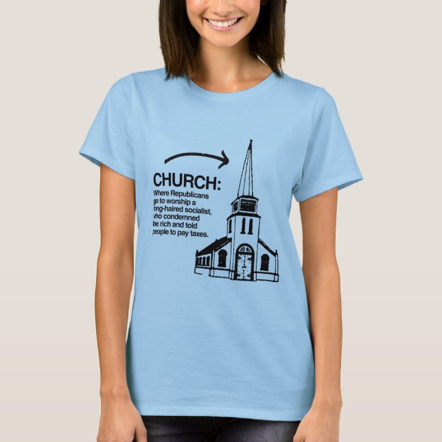 CAMISETA IGREJA - ONDE OS REPUBLICANOS VÃO ADORAR (Frente)