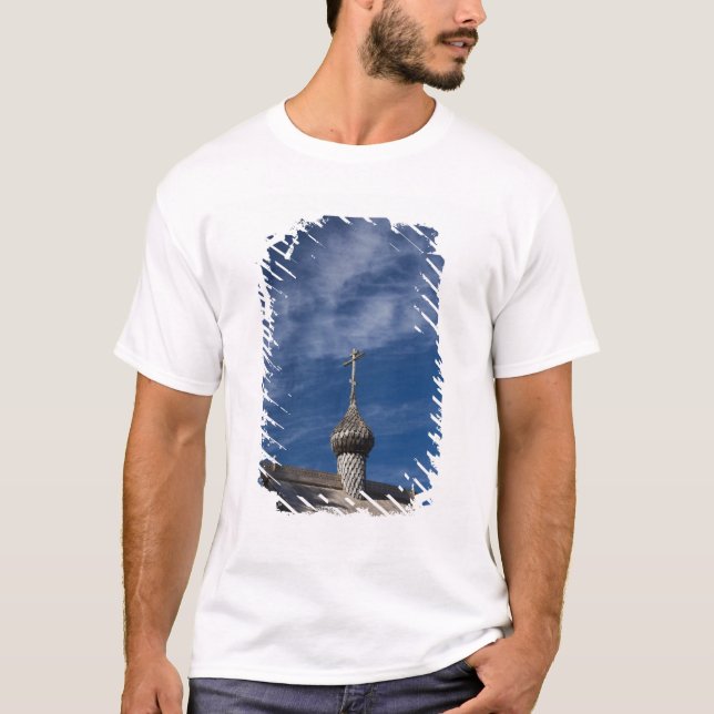 Camiseta igreja ortodoxa russa de madeira tradicional (Frente)