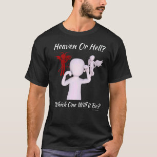 Camiseta Igreja Religiosa Cristã Satã Deus Céu ou Hel